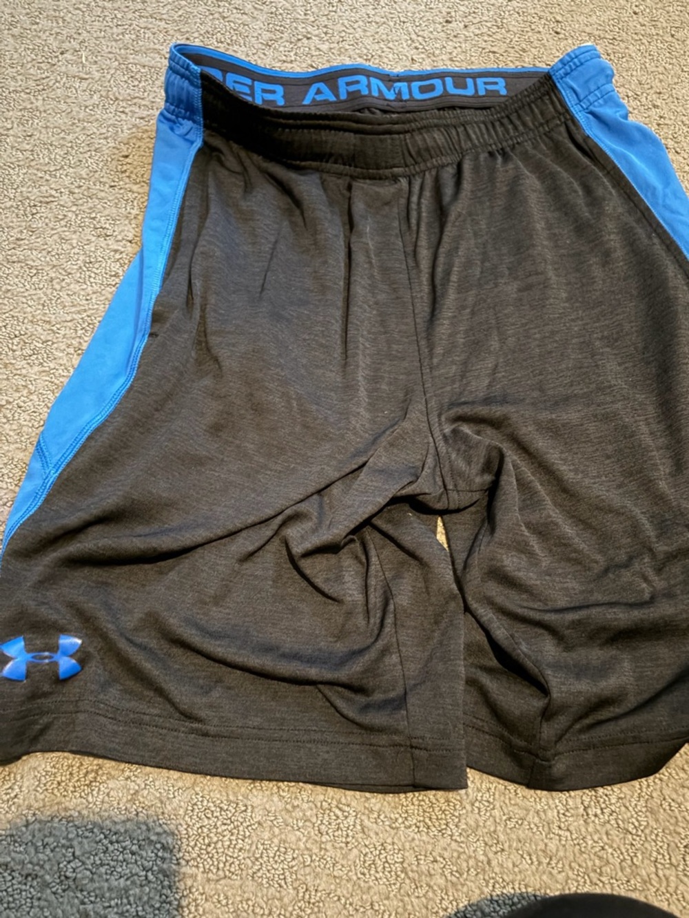 Under Armour Black with Blue Logo Training Shorts